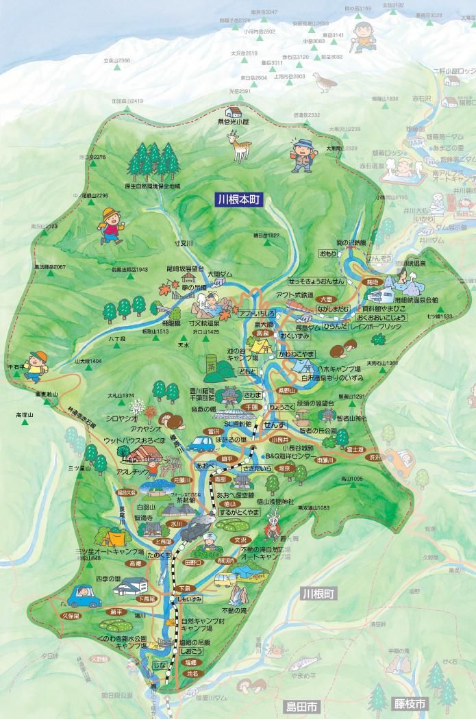 川根本町の地図のイラスト