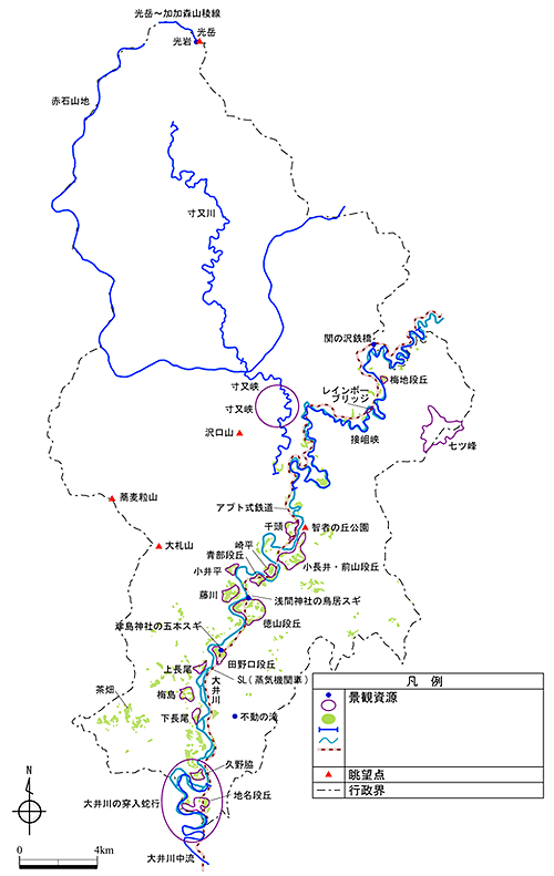 川根本町の景観特性図