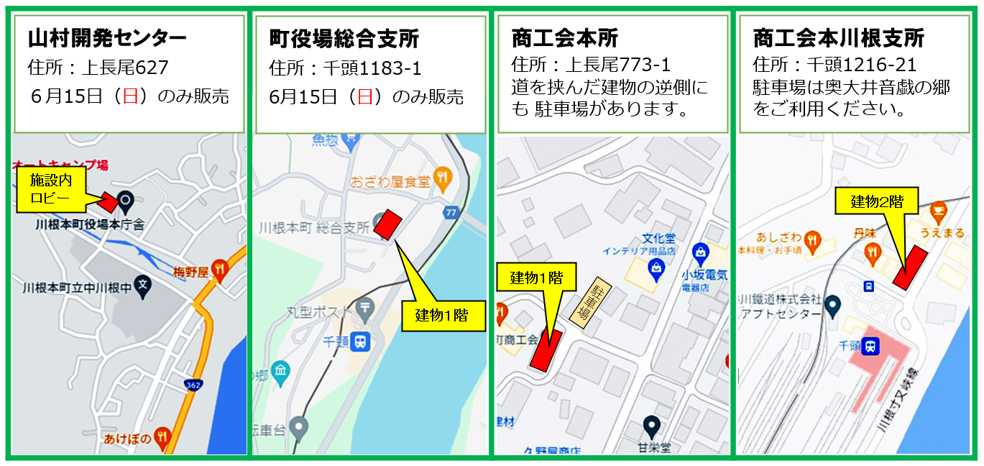 商品券販売場所位置図