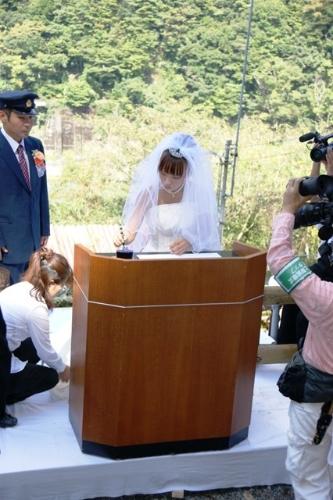 奥大井湖上駅結婚式（2010年）の写真8