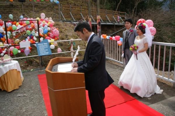奥大井湖上駅結婚式（2012年3月25日）の写真13