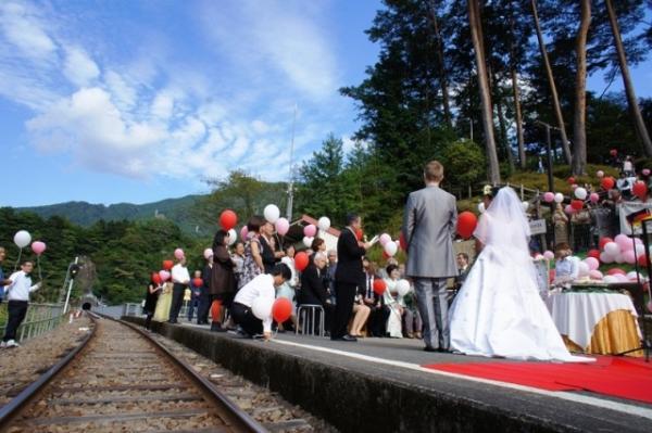 奥大井湖上駅結婚式（2012年10月13日）の写真35