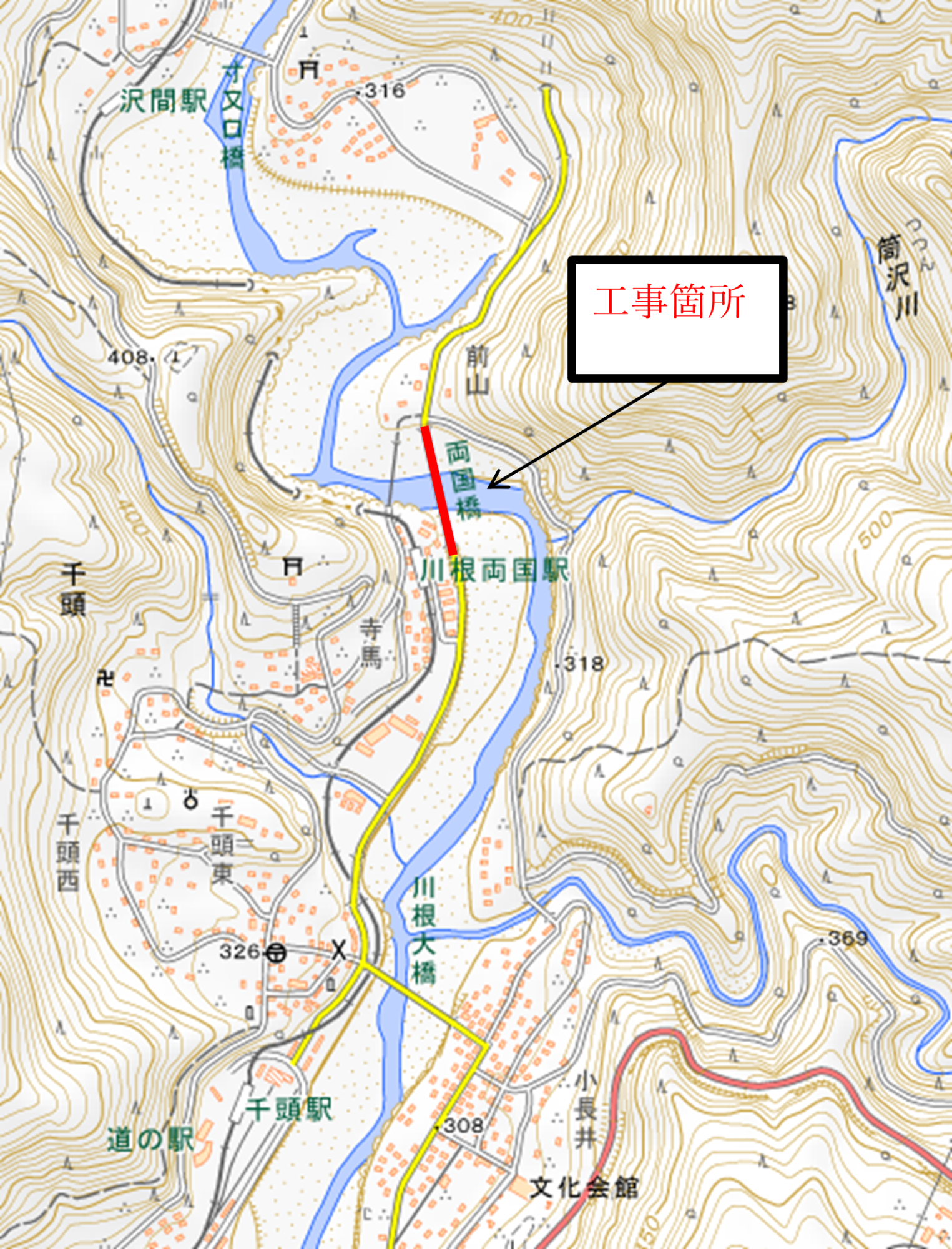 両国橋通行止位置図