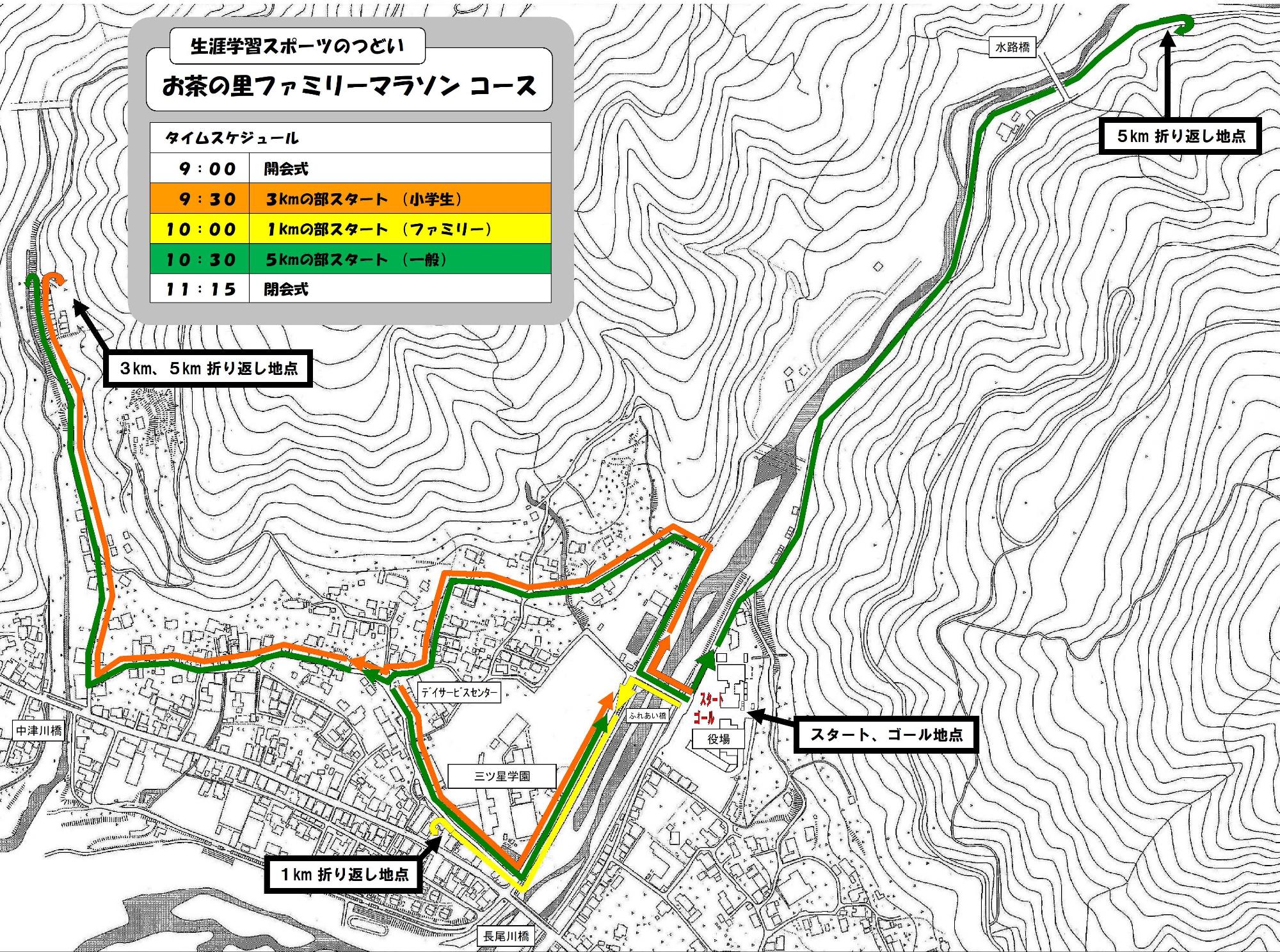 お茶の里ファミリーマラソン コース図