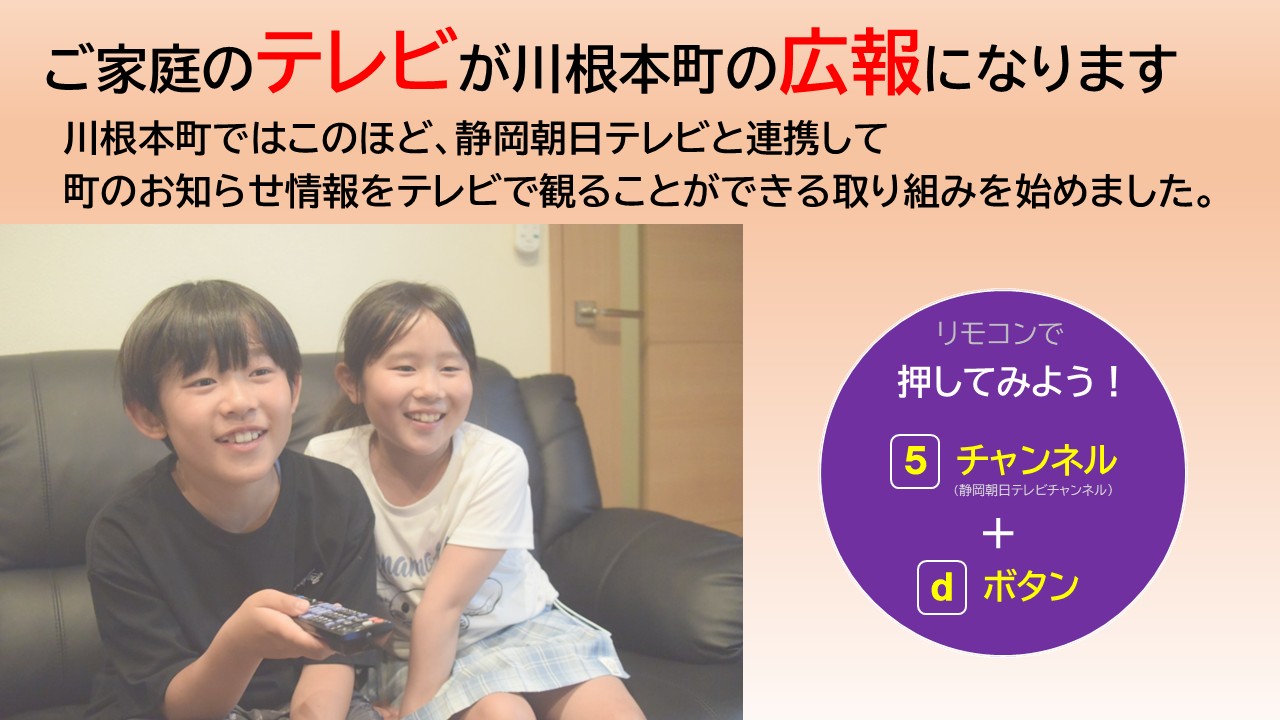 テレビデータ放送で川根本町広報情報がご覧になれます説明画像