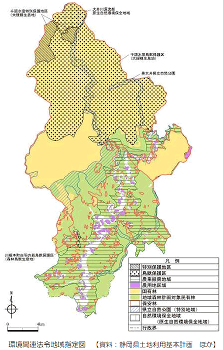 環境関連法令地域指定図のイラスト