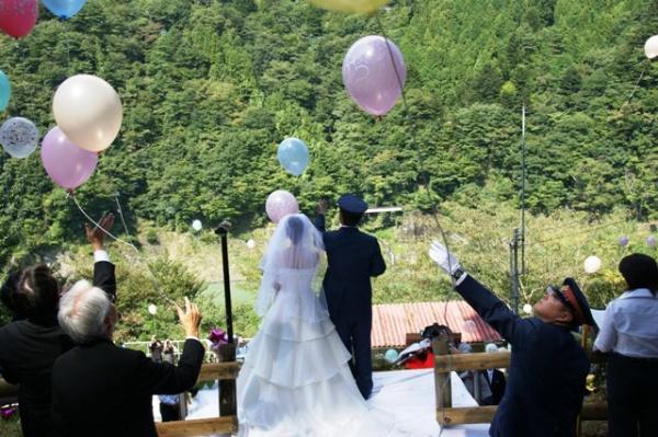 奥大井湖上駅結婚式（2010年）の写真14